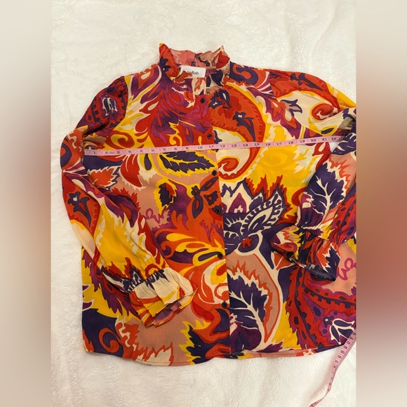 BA&SH Natsy Shirt In Vert Floral Print Blouse  Size 1 - Picture 11 of 15